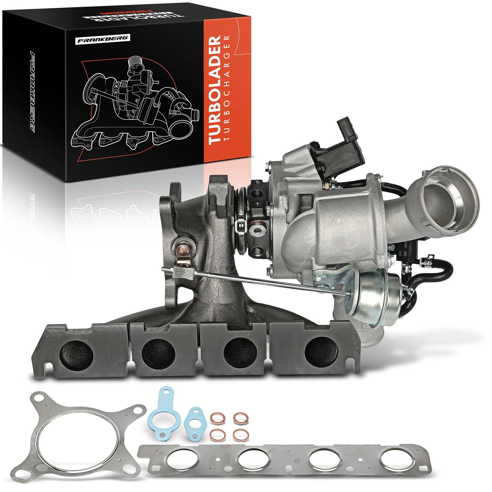 Frankberg Turbocompresor de gases de escape con juntas gasolina 06J145702G | Compatible con: Altea XL 5P5 5P8, CC 358, A3 8P1, O.c.t.a.v.i.a II 1Z3, P.a.s.s.a.t 3C2, A.l.h.a.m.b.r.a 710 711