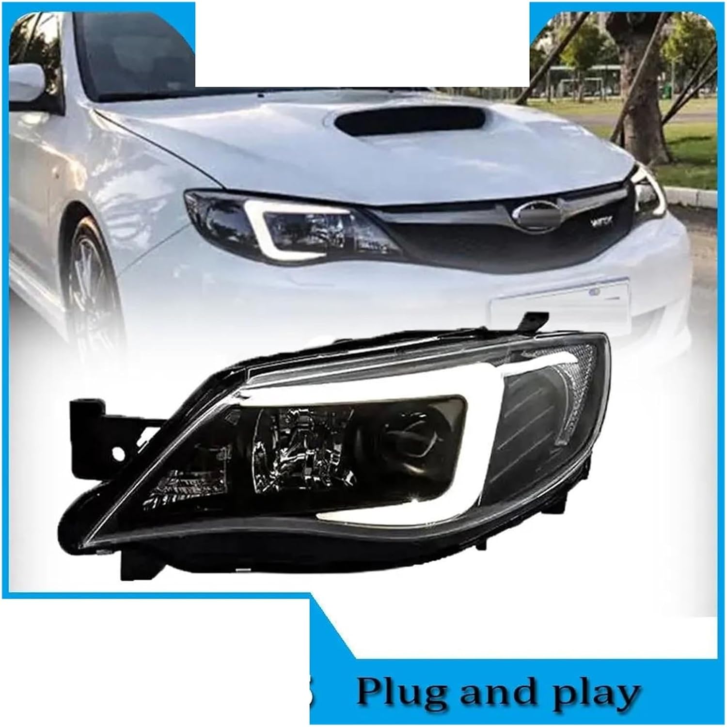 78ワークス インプレッサ ファイバー LED ヘッドライト V3 ブラック