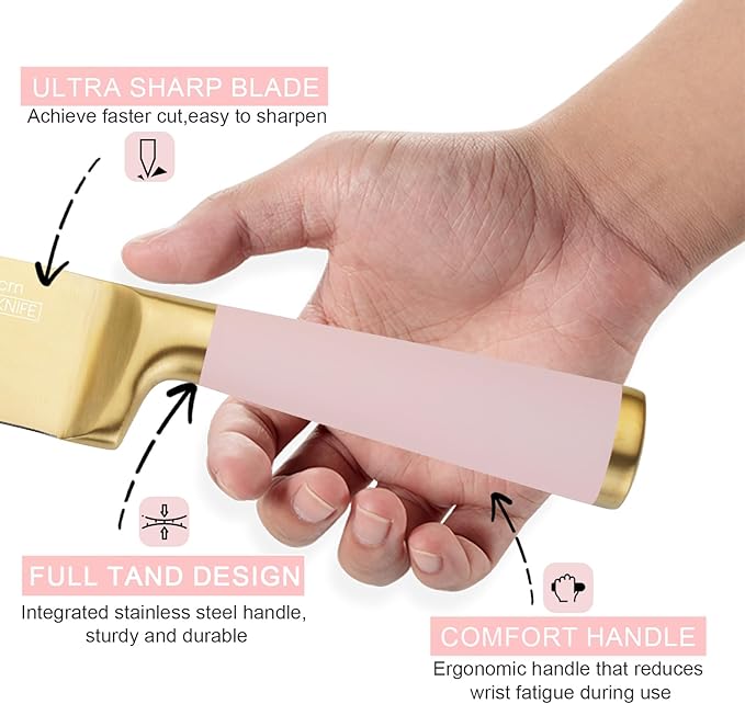 Set Cuchillos Cocina 7 Piezas Acero Inoxidable Base y Afilador miniatura 7