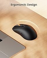 Vista 6 de ProtoArc Ratón inalámbrico Bluetooth, ratón USB C, EM15 recargable compacto portátil tipo C ratón inalámbrico para laptop, tableta, PC, Windows, Mac