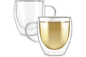 Teabloom Clarity Collection - 8 oz Double Walled Insulated Glass Espresso Cups