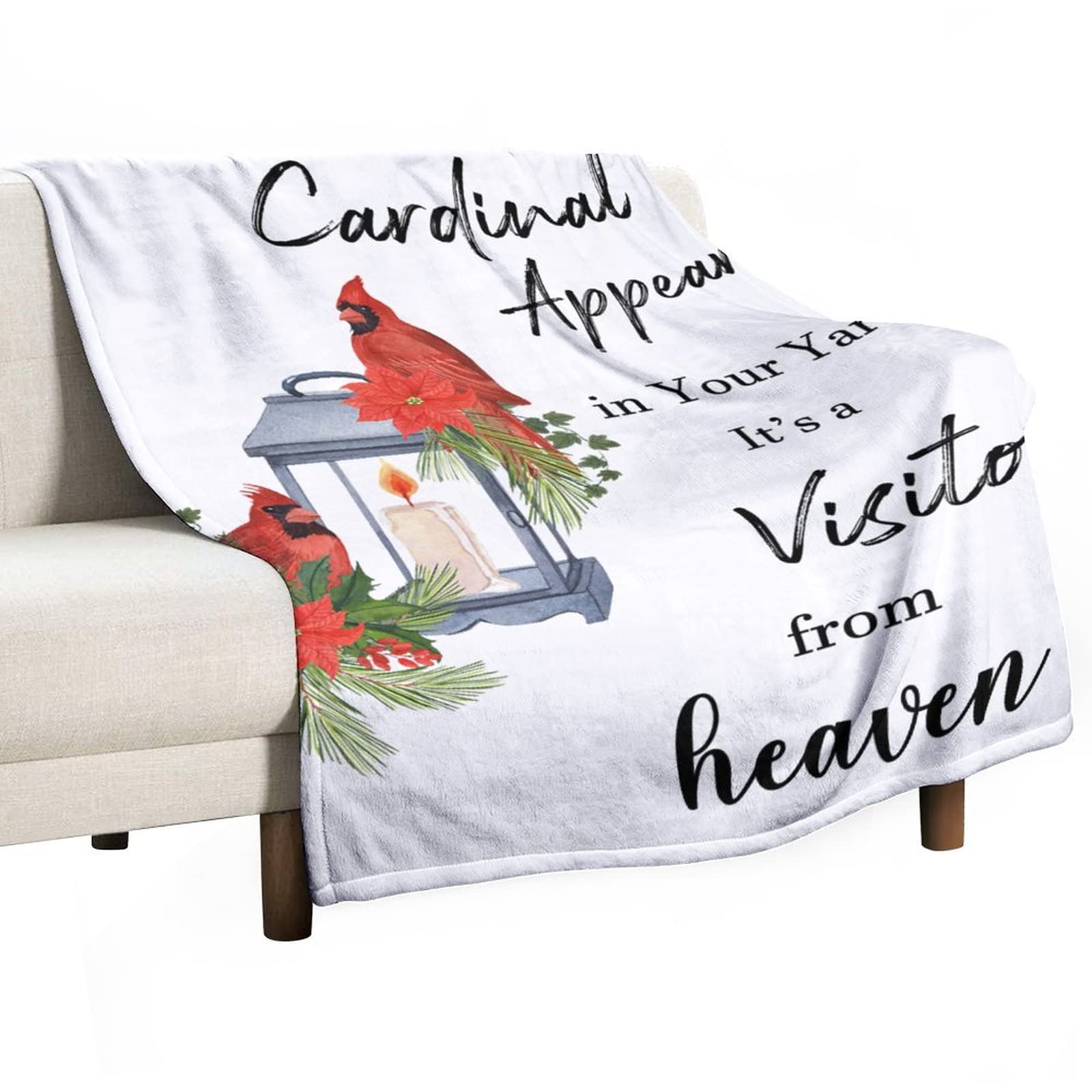Couverture Cardinal visiteur du ciel : plaid moelleux pour lit et canapé