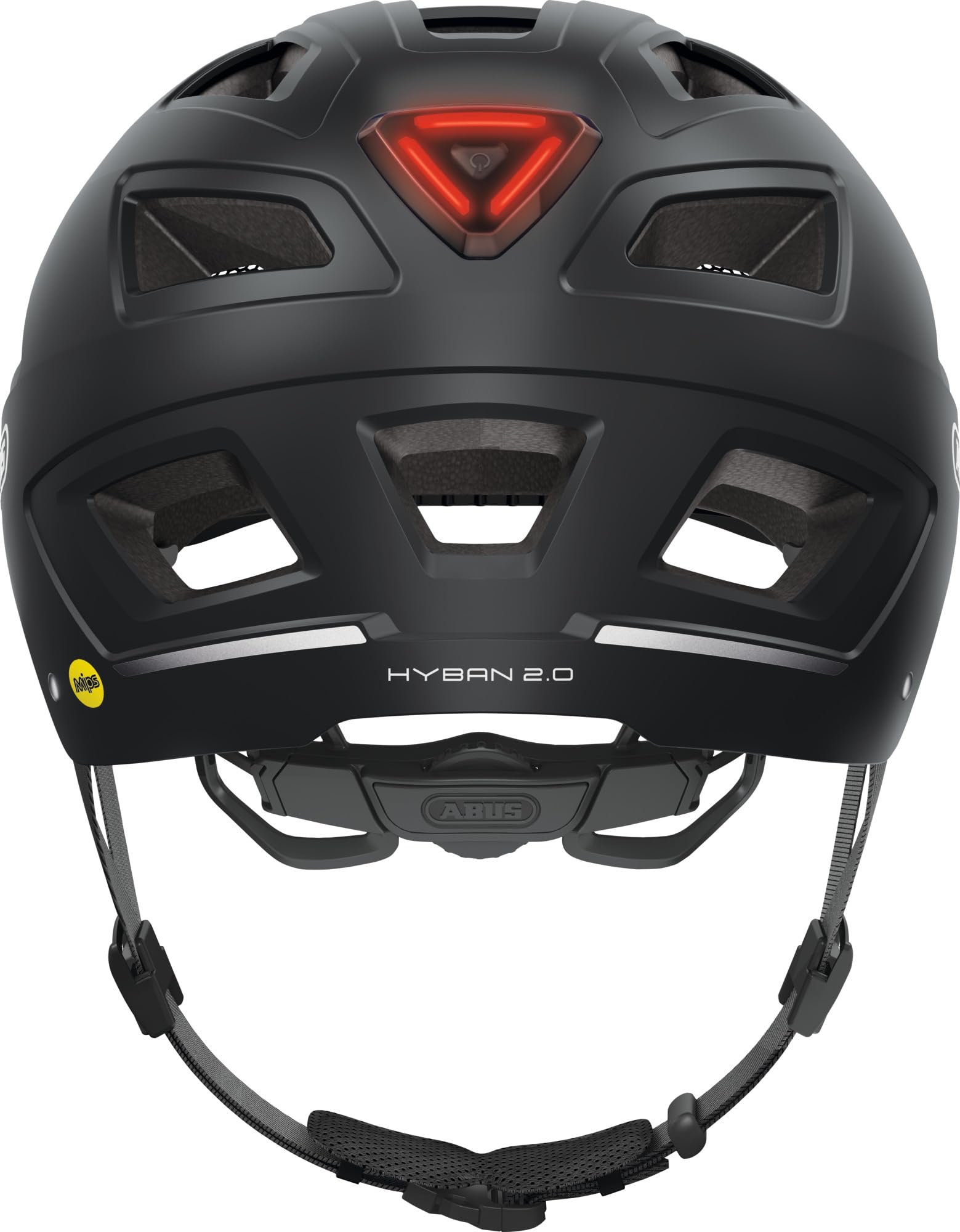 ABUS Hyban 2.0 MIPS city helmet - casco da bici per uso quotidiano con luce posteriore, calotta rigida in ABS, protezione dagli impatti uomo e donna