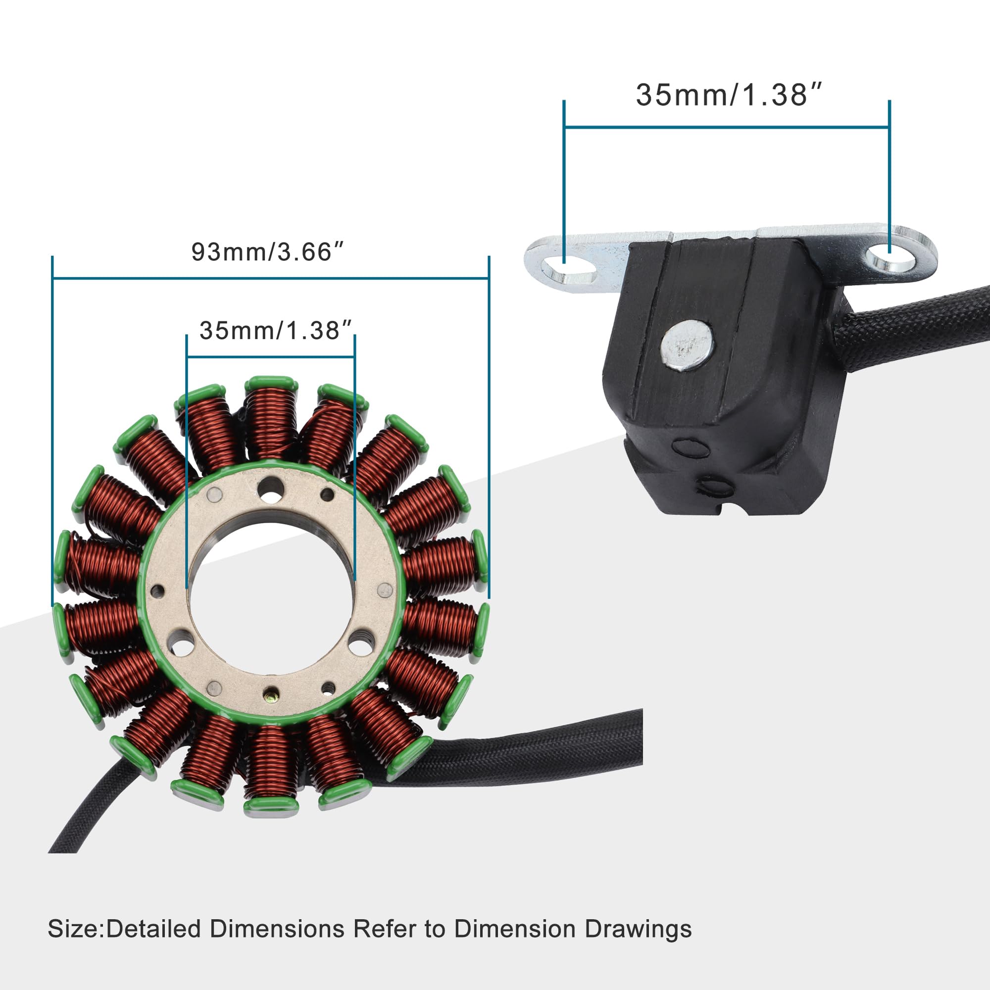 GOOFIT Bobina Statore 18 Coil Per Piaggio 400-500 (2006-2015) – Magneto Generatore Di Accensione, Ricambio In Rame E Alluminio