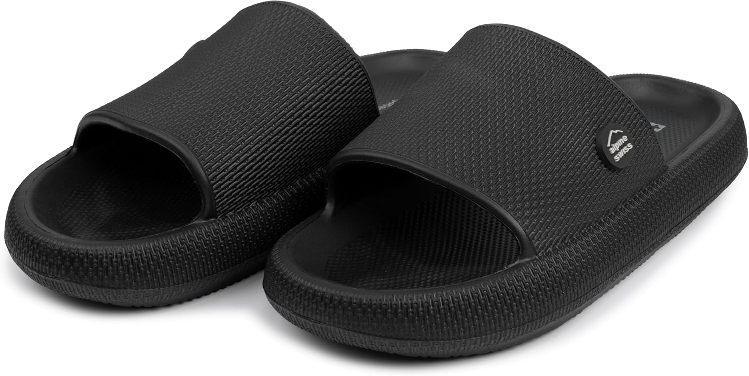 Alpine Swiss Omar Mens Slides Pillow Slippers for Men Ultra Cushioned Cloud Slides Waterproof Lightweight Sandals Quick Drying Non Slip Shower Shoes - Image 7