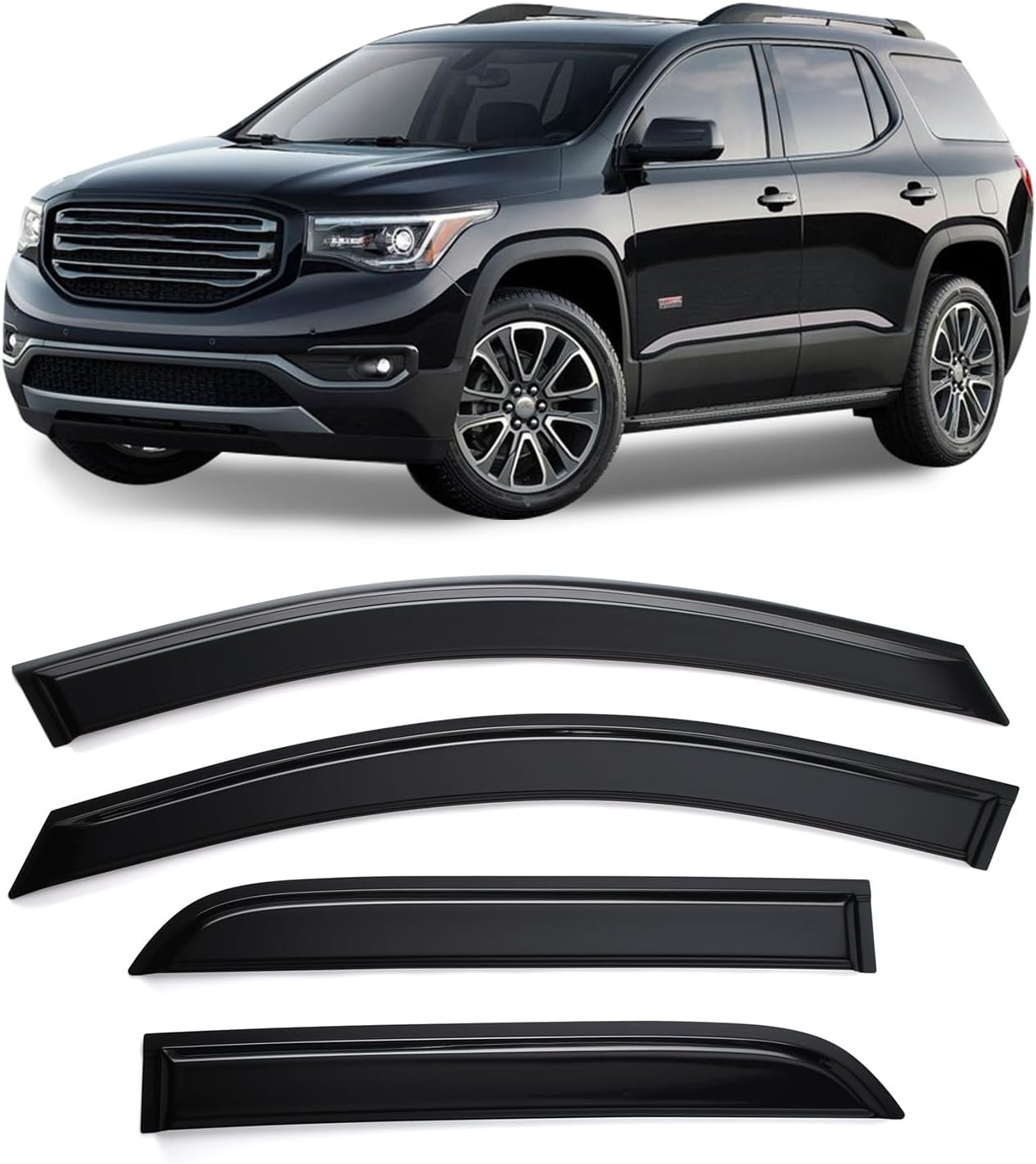 Tape-on Sun/Rain Guard Side Window Visor Deflectors Rain Guards Compatible with Subaru 2013-2015 XV Crosstrek 2016-2017 Subaru CrossTrek 2012-2016 Impreza Hatchback，Window deflectors