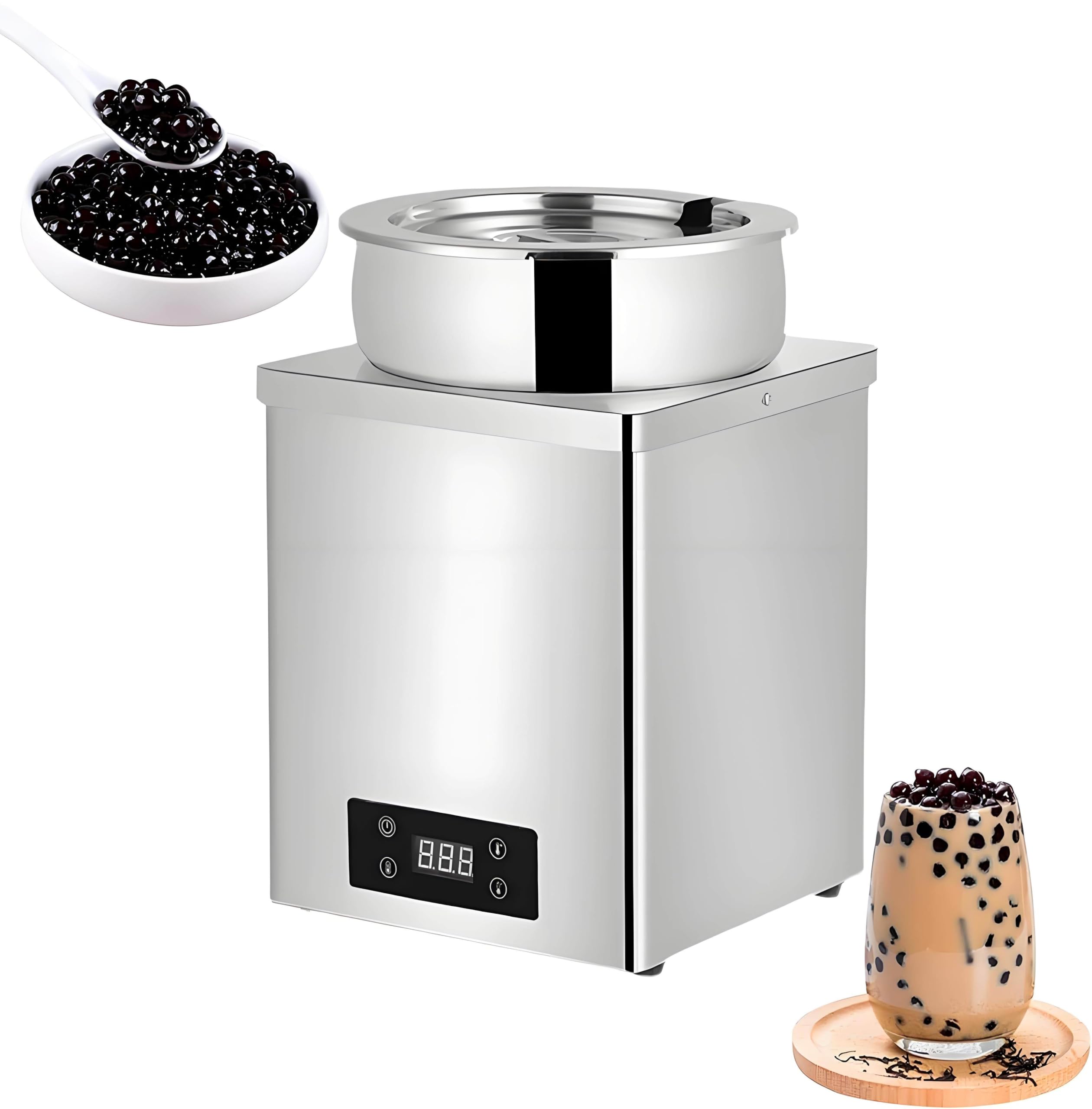 GUTYGIO 3L/7L Bubble Tea Maker, Commercial Tapioca Pearl Cooker, 30-100℃ Food Warmer for Desserts & Bakeries, Pearl Warmer Machine for Milk Tea & Tapioca 7L