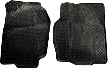 سجادات أرضية كلاسيكية الطراز من Husky Liners | تناسب سيارات دودج رام 1500 موديل 1994-2001 ذات الطاقم الرباعي والكابينة العادية وسيارات دودج رام 2500 و3500 موديل 1994-2002 بجميع أحجام الكابينة | الصف الأمامي، قطعتان باللون الأسود - 30711