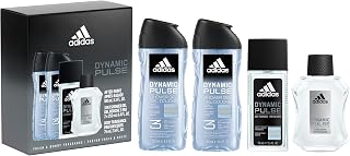adidas Dynamic Pulse - Juego de regalo de 4 piezas con notas de menta, manzana y madera, fragancia masculina, duradero y deportivo