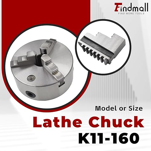 Miniatura 3 de findmall 6 Inch Lathe Chuck K11-160 3-Jaw Self-Centering 160mm CNC Lathe Chuck