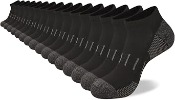Heatuff 8 Pairs Mens Athletic Ankle Socks Cushioned Moisture Wicking Running Low Cut Sports Socks Shoe Size 13-16