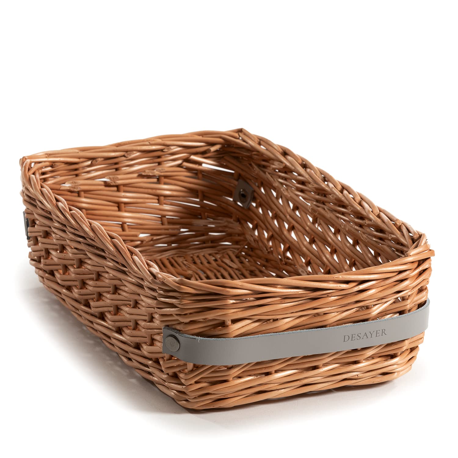 Panier en osier avec supports au design naturel et finitions soignées
