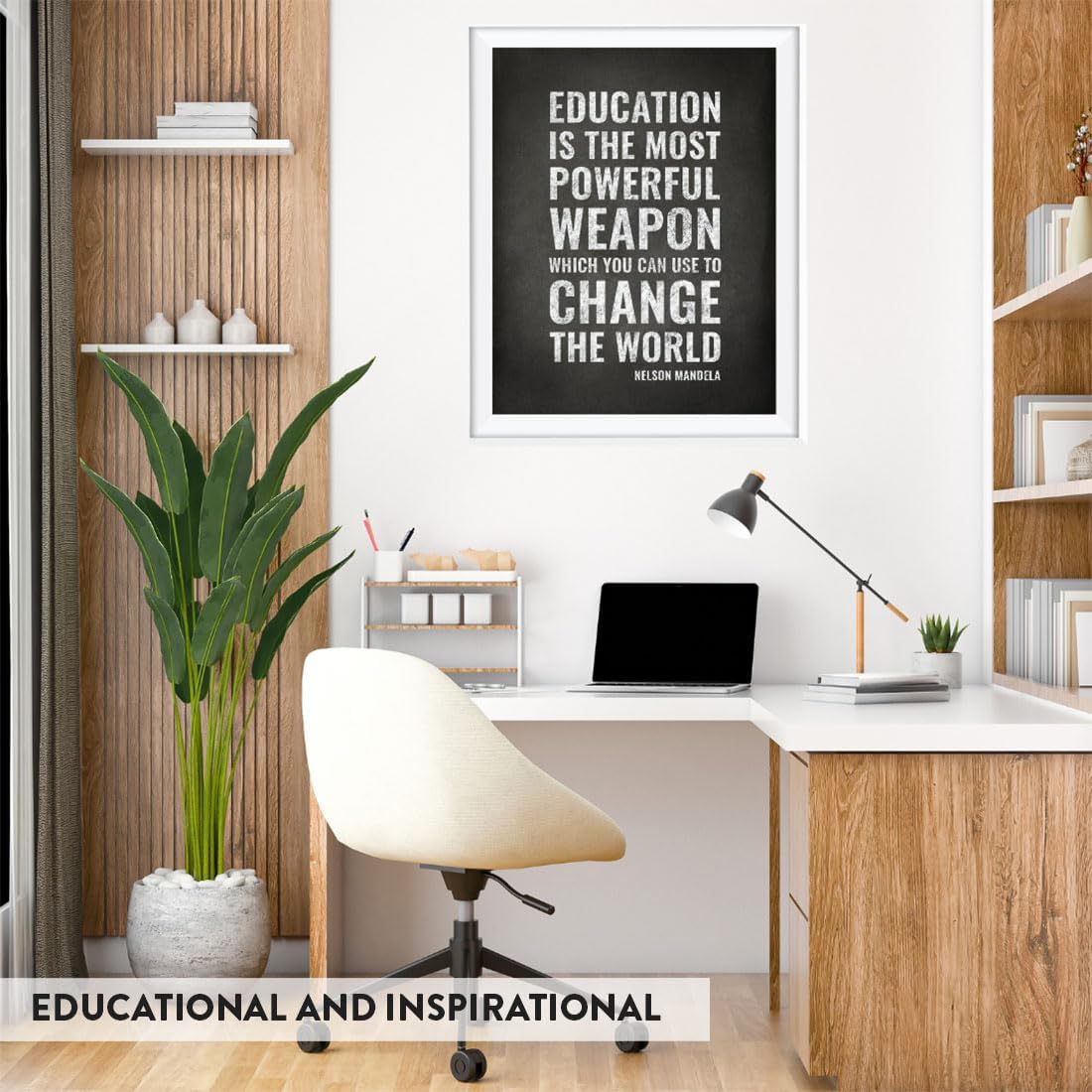 Andaz Press Library Wall Art, You can't buy happiness but you can buy books and that's kind of the same thing, 8.5x11-inch Reading Quotes, Classroom Poster 1-Pack UNFRAMED Library Posters Book Posters