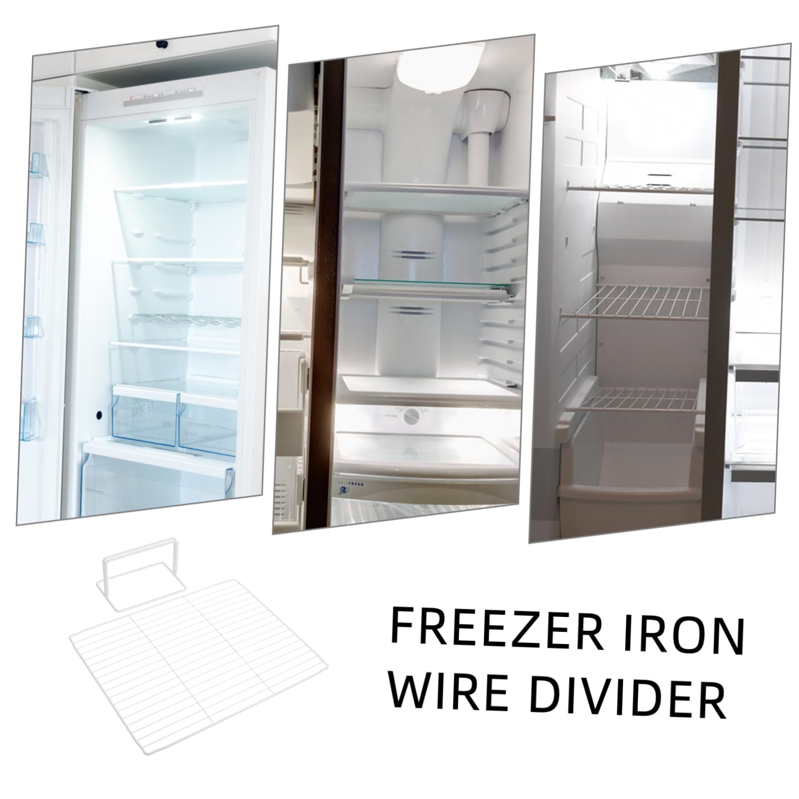 HOMSFOU Divisor para Congelador de Hierro Resistente 28x36 Cm, Organizador de Espacios para Refrigerador y Congelador, Estante de Repuesto para Almacenamiento en Cocina y Supermercado