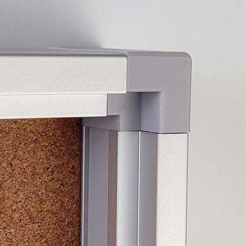 Miniatura 5 de Tablero de anuncios de corcho cerrado para uso en interiores con puerta de bloqueo, 19 x 38 pulgadas, tablón de anuncios plateado, tablero de
