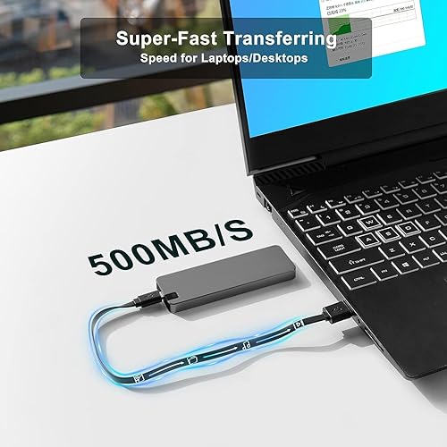 Miniatura 2 de Unidad de estado sólido externa portátil de aluminio de 5 estrellas SSD de 2 TB, lectura de hasta 500 MBs, USB-C, USB A 3.2 Gen 2, impermeable, a