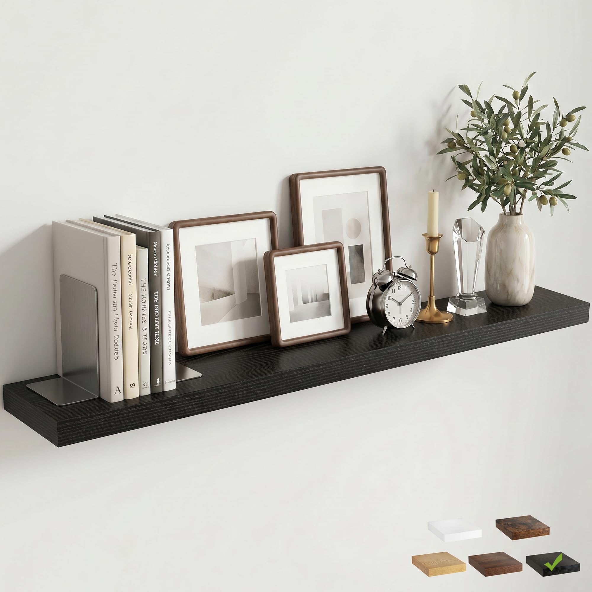 Marsmiles 120cm Floating Shelves, Wall Shelf, Bookshelf, Black, 1Pcs