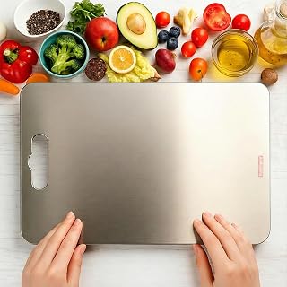 RUSHIL WERE Rectangle 304 Stainless Steel Chopping Board for Kitchen | Cutting Board for Kitchen | for Cutting Vegetables, Price In India