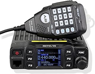 Retevis RT95 Mobilny Nadajnik-Odbiornik Dwuzakresowy 200 Kanałów 5W / 15W / 25W CTCSS/DCS DTMF 5-Tonowy Wyświetlacz LCD Obrotowy Mobilny Radiotelefon o 180 Stopniach z Mikrofonem (Czarny)