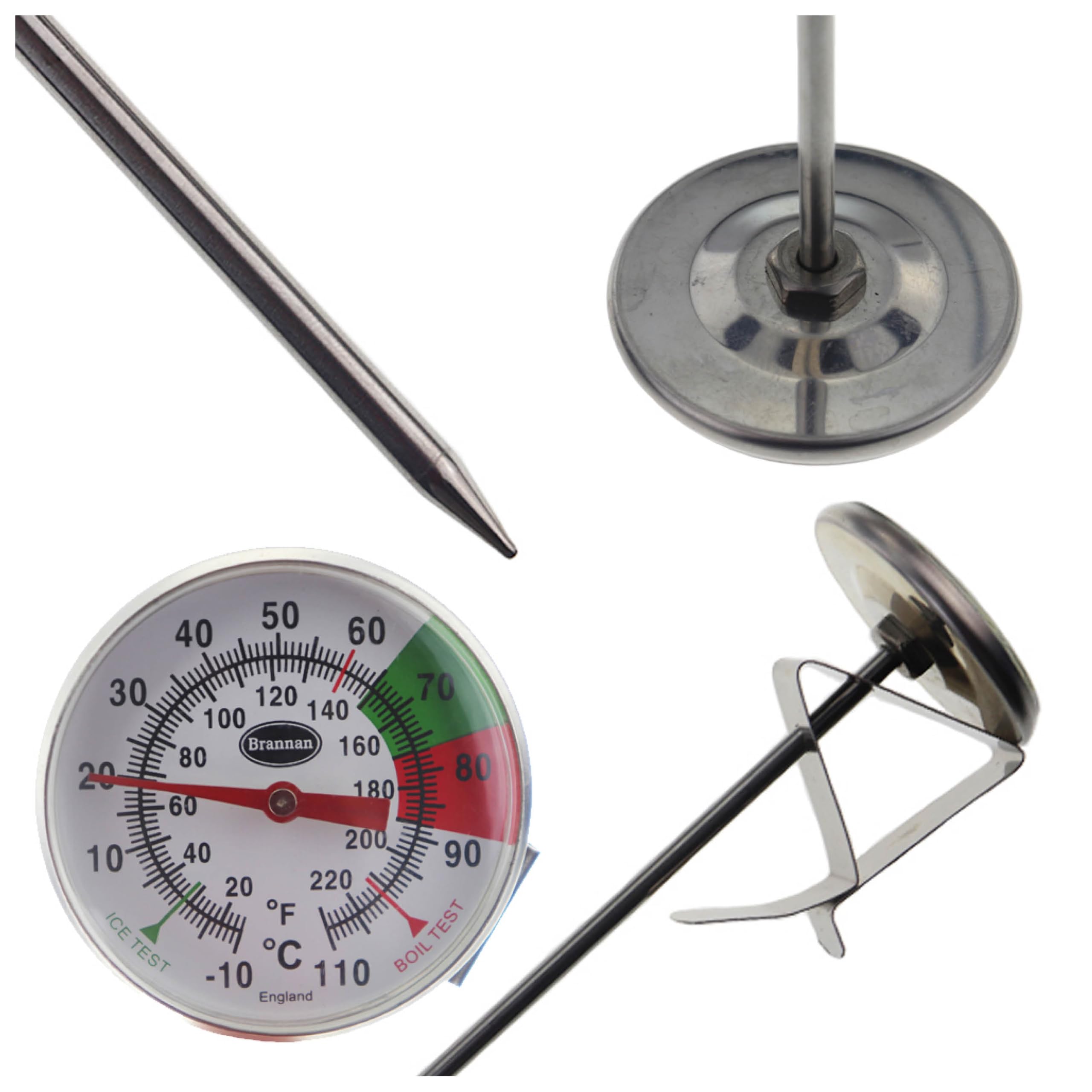 Brannan Frothy Milk Thermometer with 175 mm Stainless Steel Probe and Jug  Clip Barista Style Coffee Milk Temperature : Amazon.co.uk: Home & Kitchen