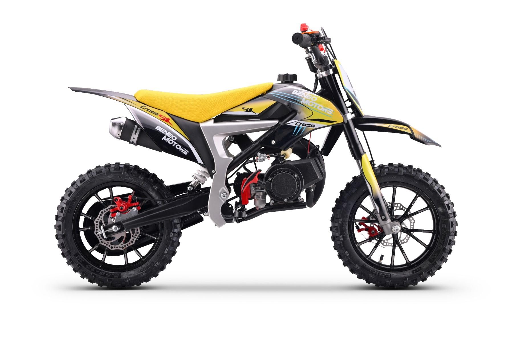 Motocross per giovani piloti Beneo Motors CROSS SX Giallo - 50cc Dirtbike Dirt Bike CrossBike CrossBike Dirt Bike CrossBike 50cc Pitbike PocketBike Motocross Moto Motorbike