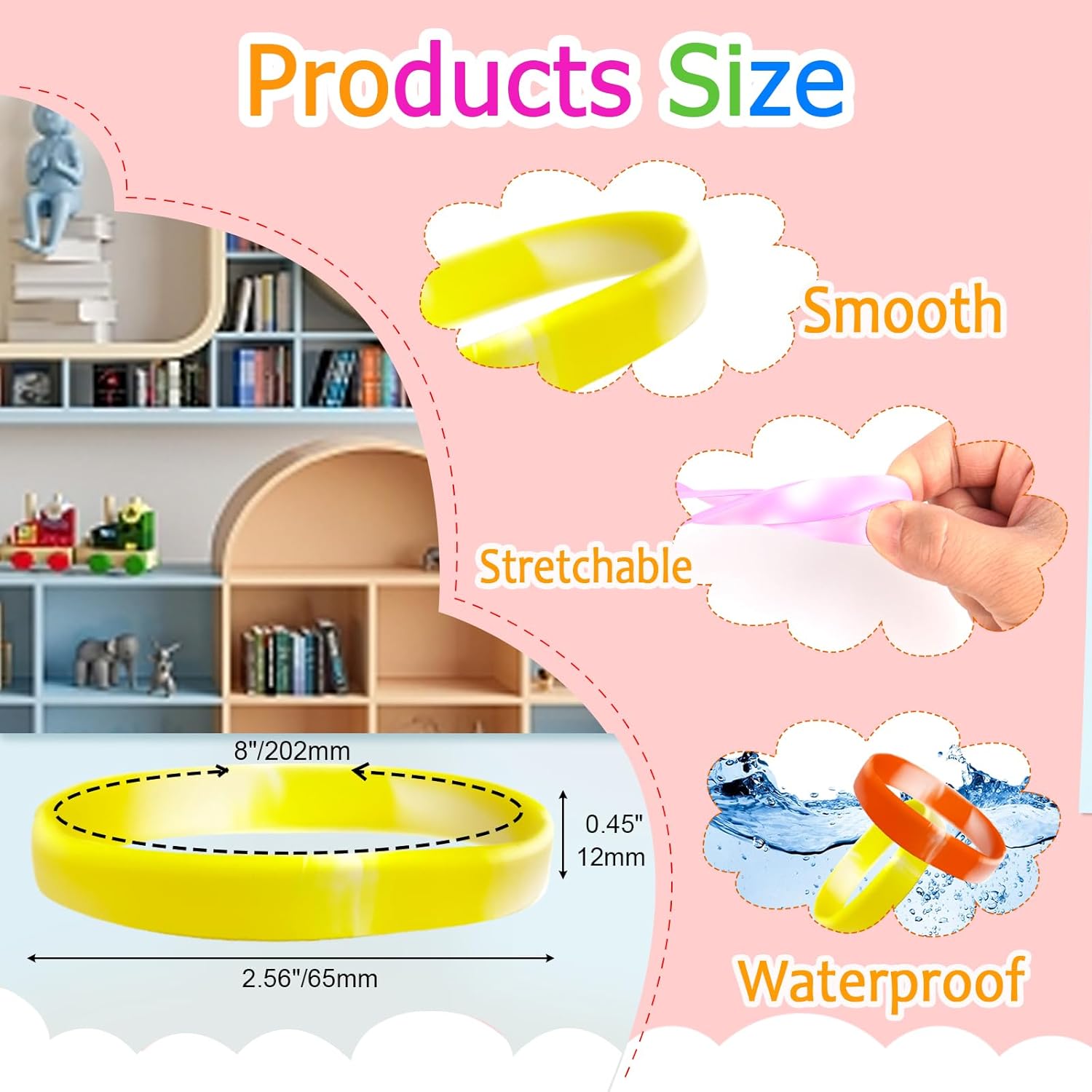 24 Pcs Gradient Color Silicone Bracelets Bulk Blank Color Rubber Wristbands for Men Women Teen Party Gifts - Image 2