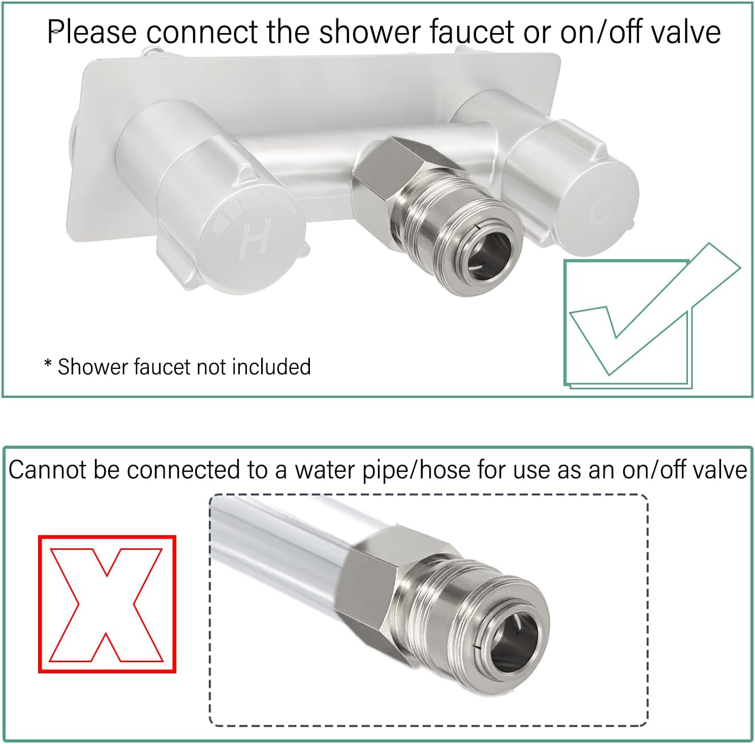 G-Sunny RV Outdoor Shower Head with Hose and Quick Connect Fittings - High Pressure 3-Spray Mode Shower Head with Pause Button-Easy Install for Camper,Travel Trailer (Brushed Nickel, 71"Hose)