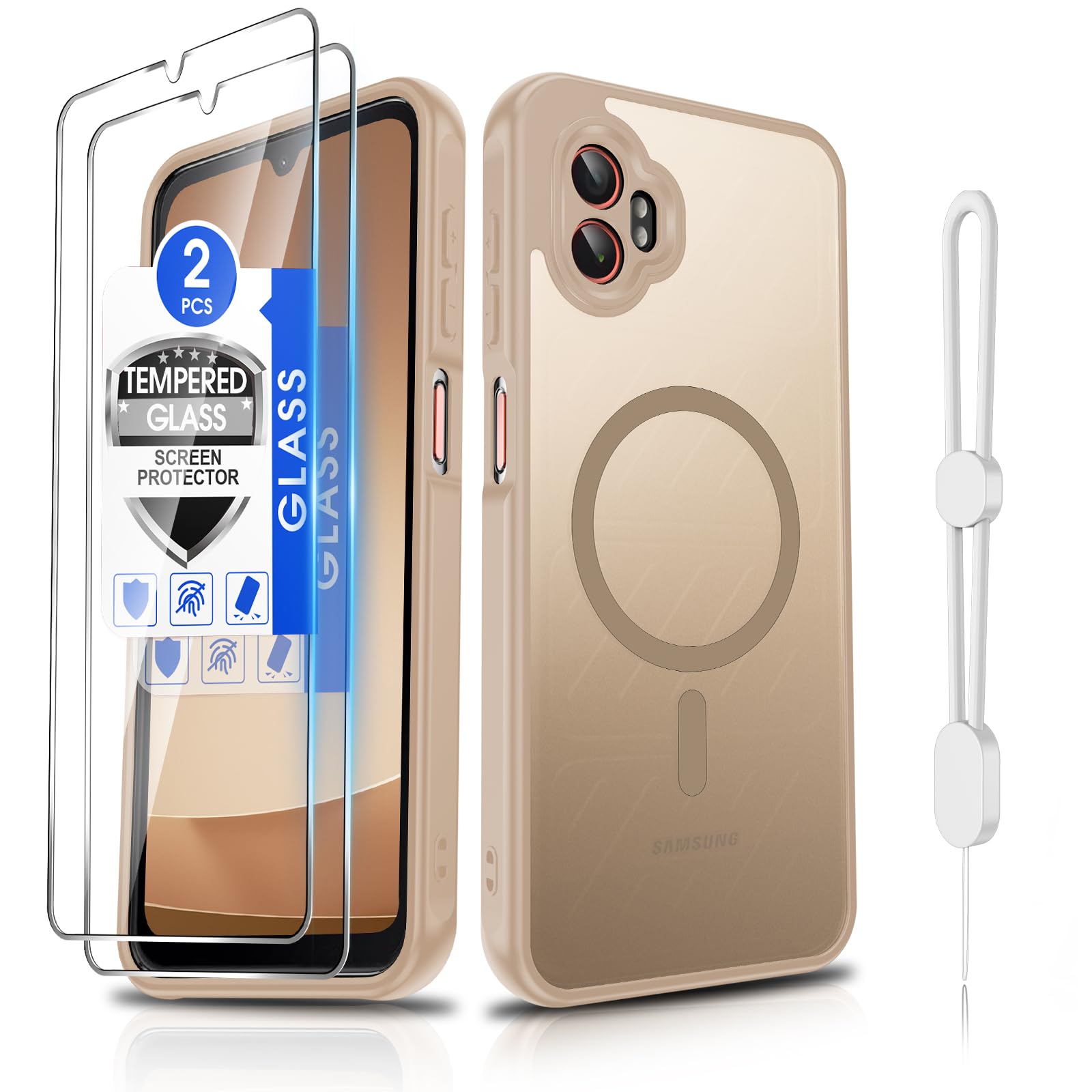 Dizn Matte Case for Samsung Galaxy XCover 7 Pro: Fit for MagSafe,Beige