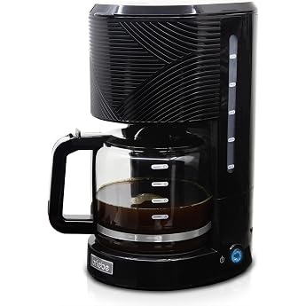 briebe Elegance Filter Coffee Machine with Glass Jug 10 Cups Drip Coffee Machine Reusable Permanent Filter Warming Function Anti-Drip System 1.25 L Black