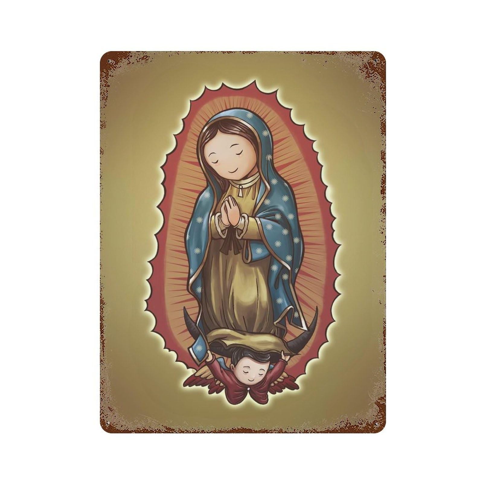 Mary of Guadalupe Retro Metal Sign 15.7"x11.8", Classic Wall Plaque for Garage, Pub Or Kitchen