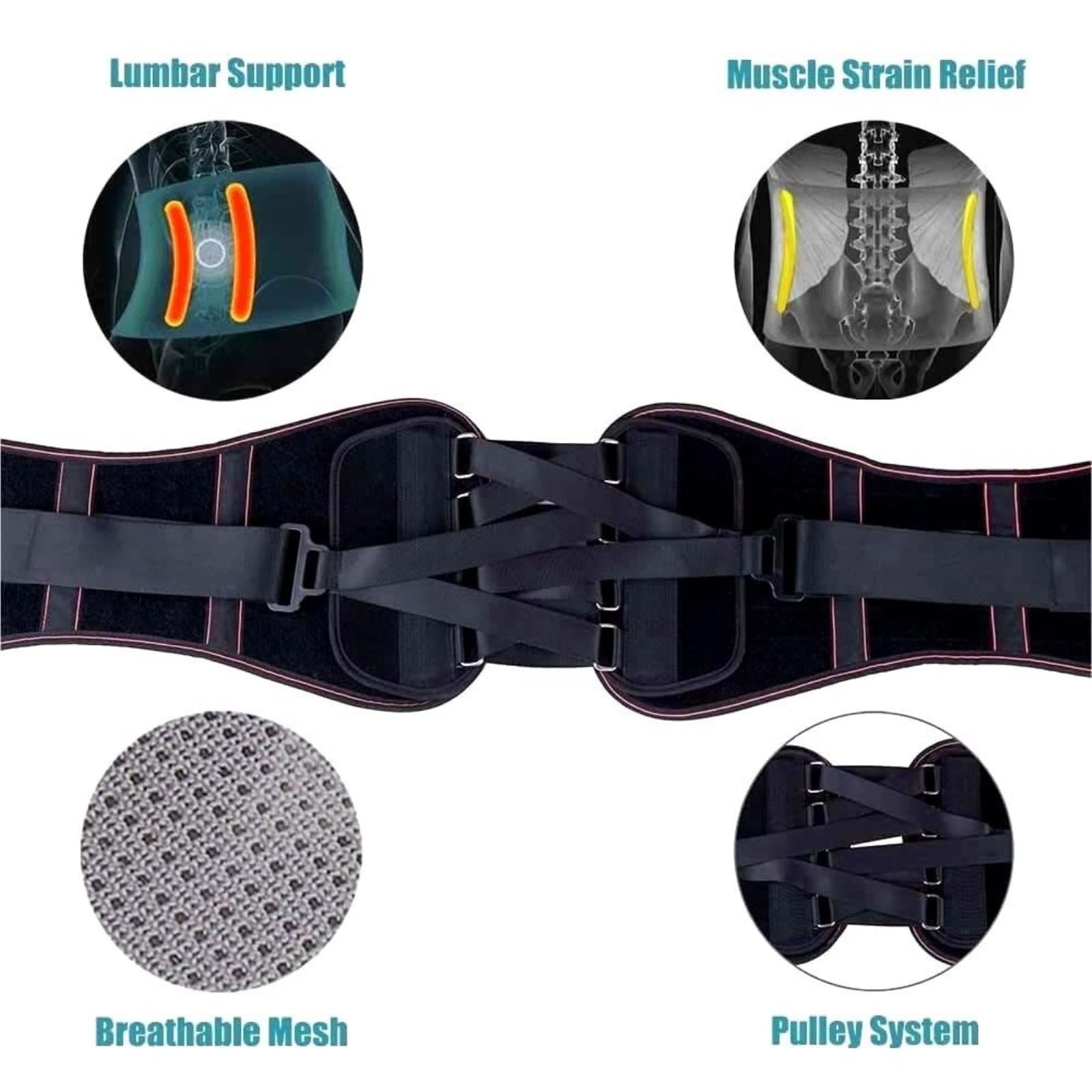 TTDGYYXW Supporto per la Schiena Tutore per la Parte Bassa della Schiena Cinture di Supporto Lombare Corsetto Supporto per la Schiena Cintura di Supporto per Fascia di decompressione(M)