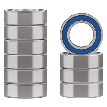 XIKE 10 Pcs MR106-2RS Bearings 6x10x3mm, Double Rubber Seals. | Pre-Lubricated, Deep Groove Ball Bearing