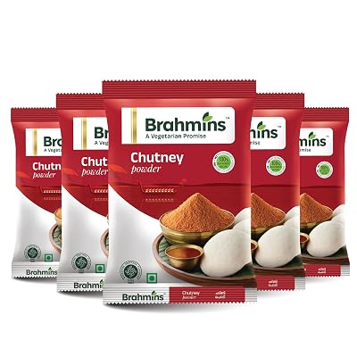 Brahmins Chutney Powder – A Vegetarian Promise| Instant Chutney Podi with Black Gram, Chilly, & Rice Powder| 100% Vegeta
