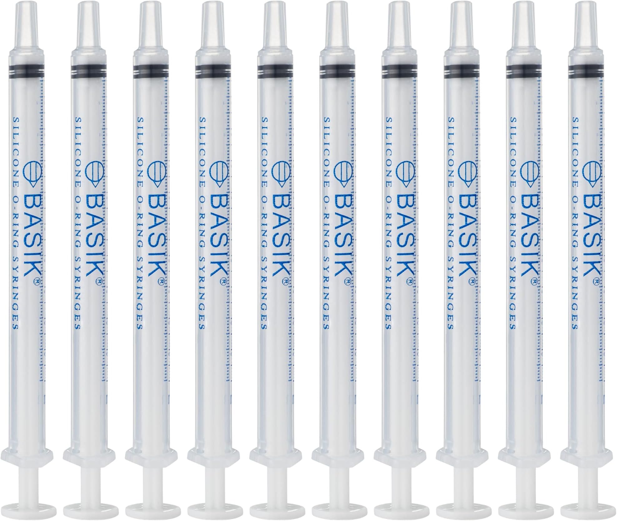 BASIK Silicone O Ring 1cc Feeding Syringe 10/Pack Caps Included Individually Wrapped For Hand Feeding Small Animals And Measurements