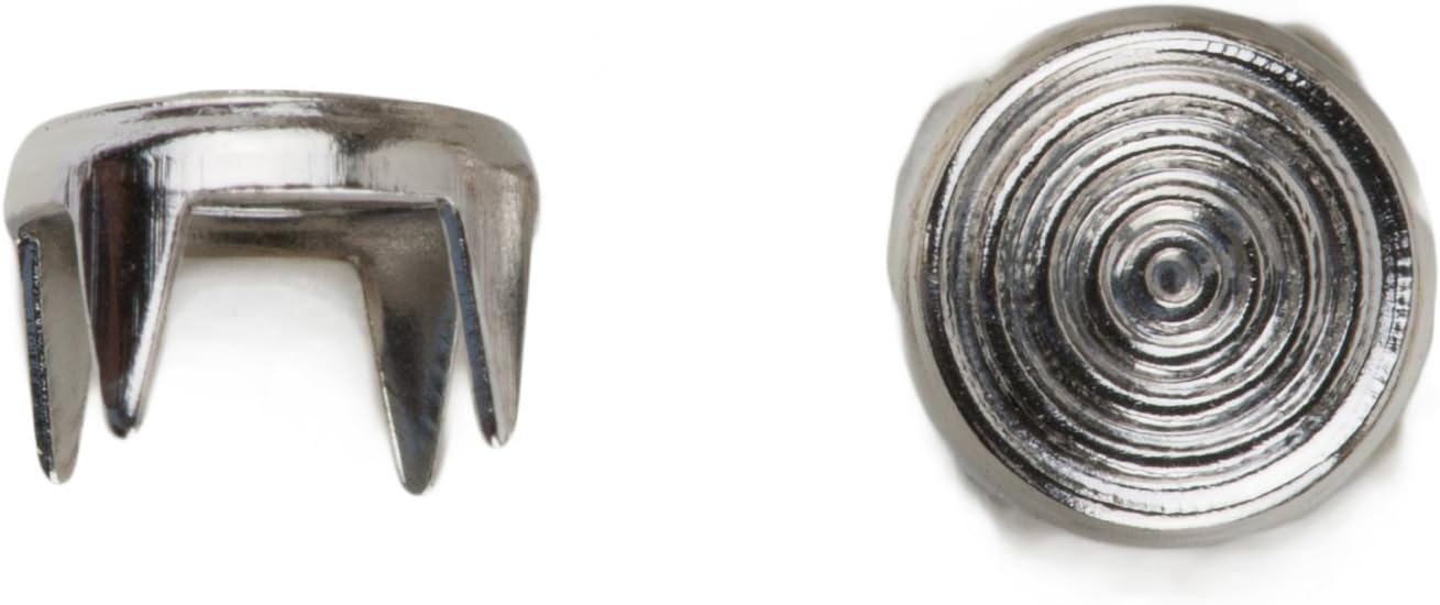 Concentric Circle Nailhead, Size 20, Solid Brass, Nickel Finish, 500 Pieces per Pack