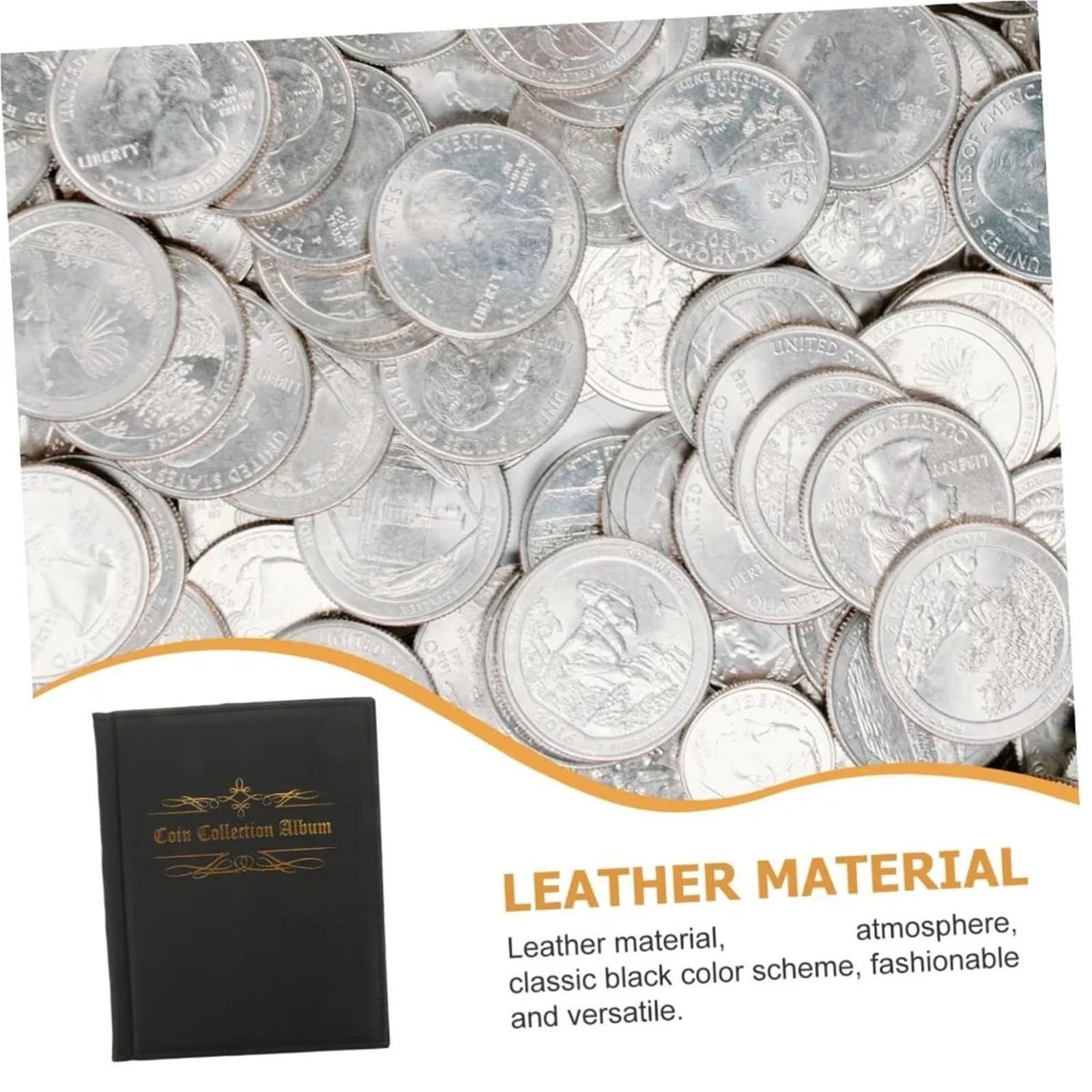 Album Monedas 480 Coin Collectible Organizer Memorial Album Collector's Book Convenient Storage Display for Collectors(Dark Green)