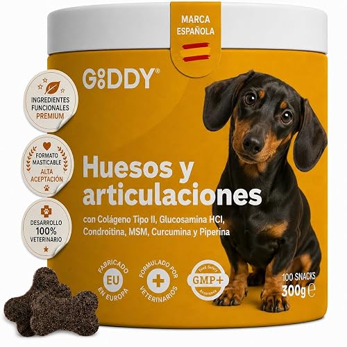 Gooddy - Condroprotector Perros - Glucosamina HCl, Colágeno Tipo II, Condroitina, MSM y Curcumina