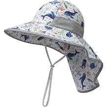 icolor Kids Sun Hat UPF50+ Sun Protection Bucket Hat Toddler Summer Beach Play Hats with Neck Flap for Girl Boy Ages 310