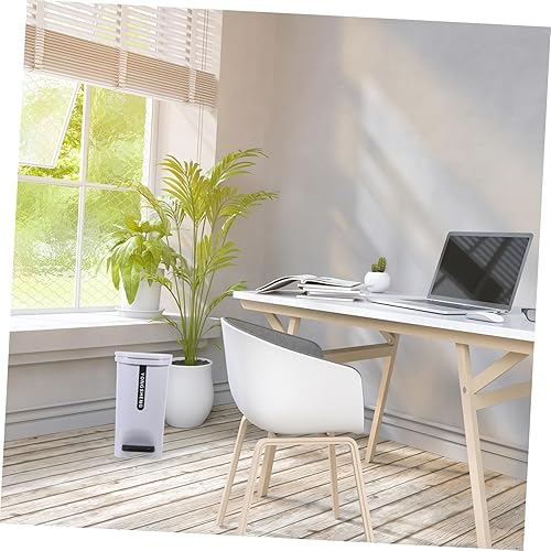 Miniatura 6 de Zerodeko Basurero de plástico de estilo nórdico de 10 litros, cesta de basura grande y delgada para baño, con pedal de pie, contenedor de basura