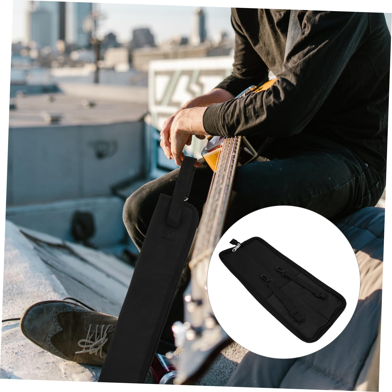BESPORTBLE Drumstick Pouch Bag Storage Case for Drumsticks Portable Percussion Accessory Holder with Carrying Straps Drummers and Music Lovers
