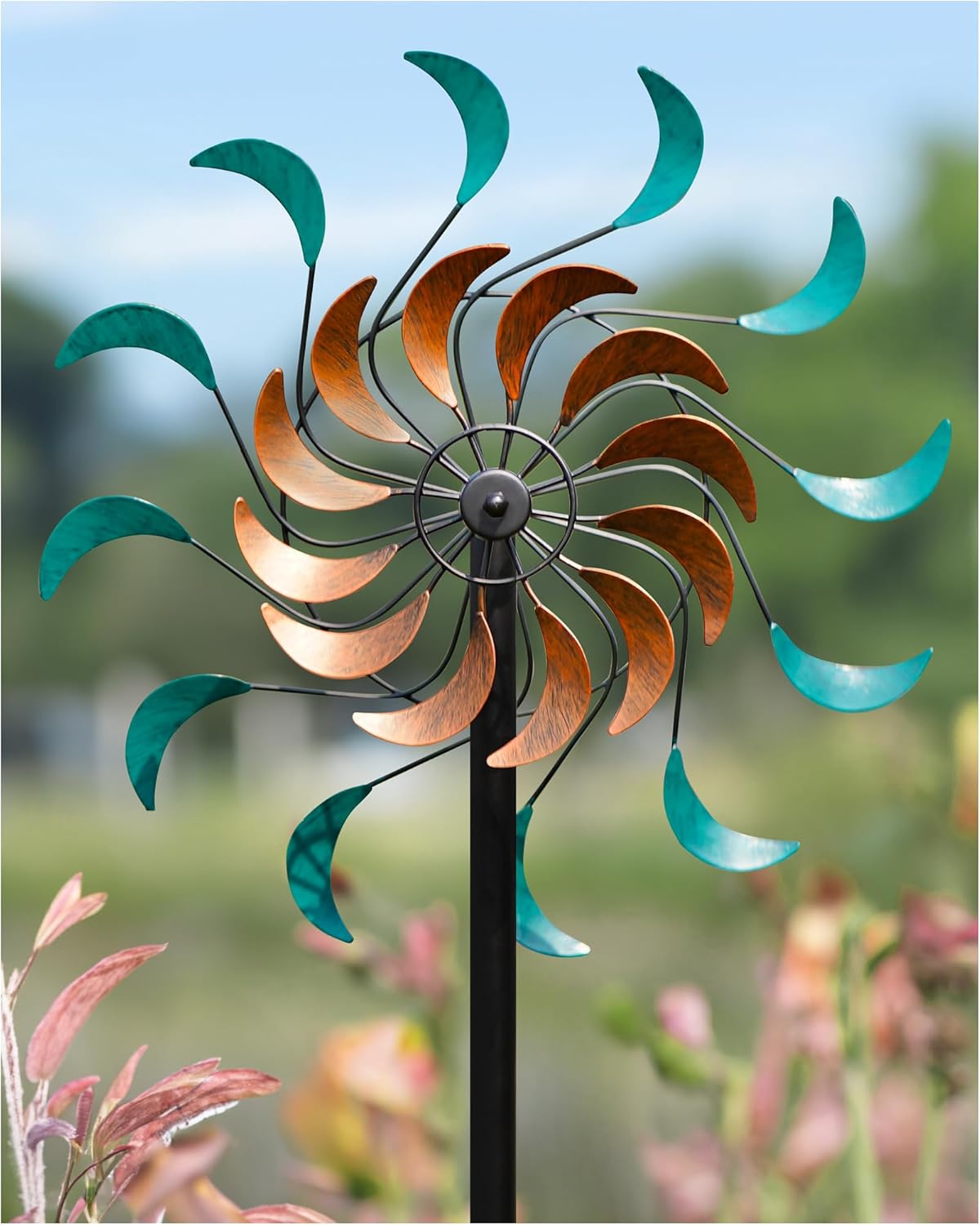 Wind Spinners Outdoor – Metal Windmill for Yard and Garden, Kinetic Wind Sculptures with Stake, Ideal Artistic Decor Gift (13” W x 54” H)
