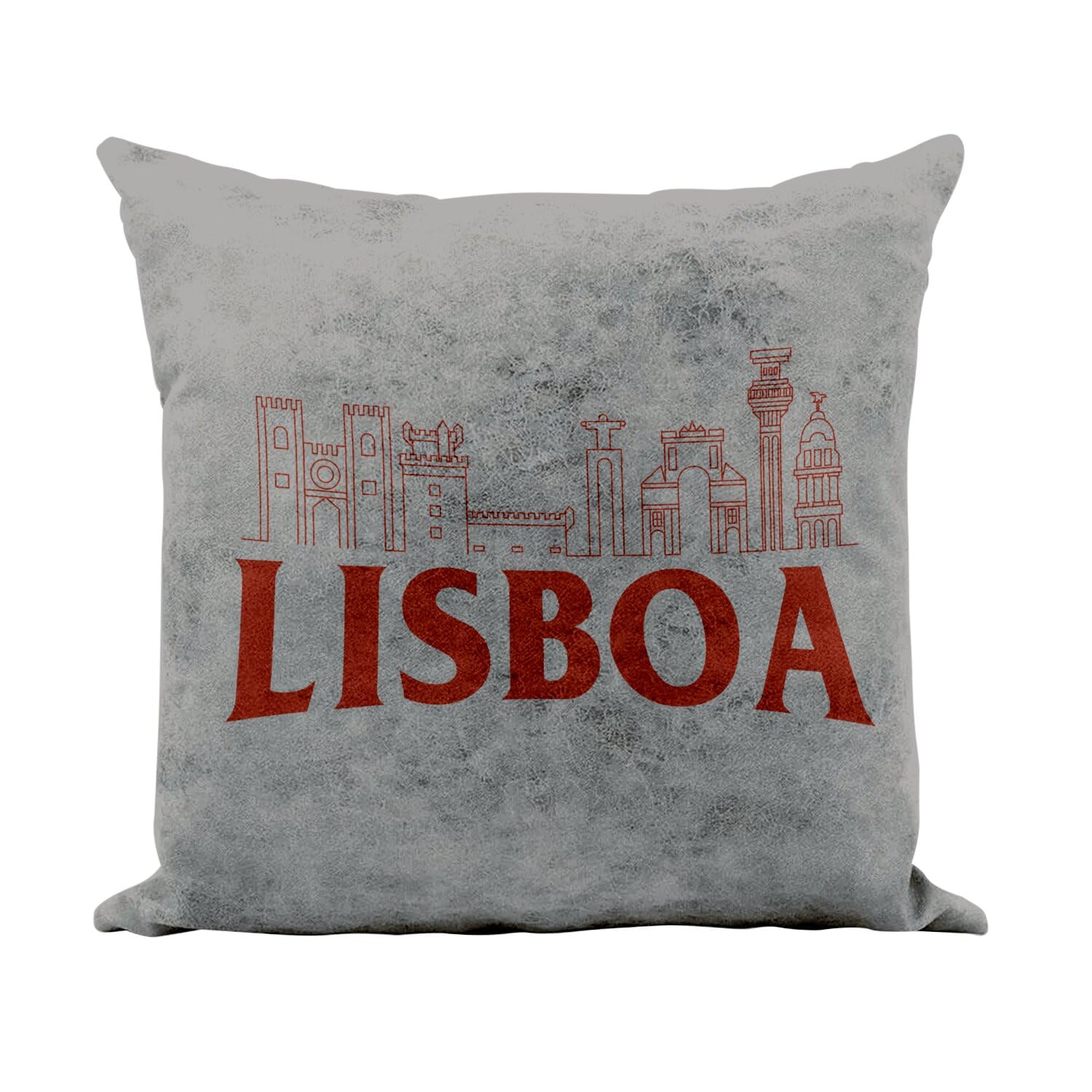 Coussin gris 40x40 cm Lisboa en similicuir pour confort du dos