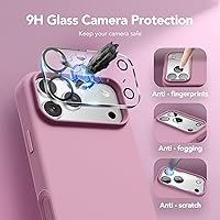 Vista 343 de GONEZ Funda de silicona para iPhone 15 Pro Max, compatible con Magsafe, protector de cámara + protector de pantalla, forro de microfibra suave Negro