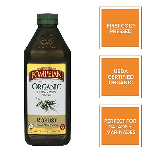 Miniatura 2 de Pompeian USDA - Aceite de oliva virgen extra orgánico robusto primero prensado en frío sabor de cuerpo completo perfecto para aderezos de ensalada y