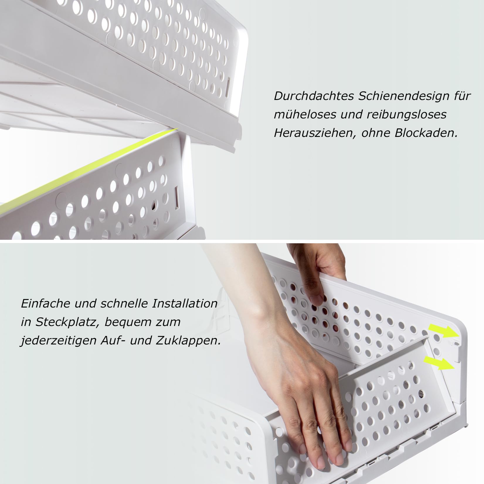 GREELUE Schrank Organizer Kleiderschrank 6 Stück, Faltbare Aufbewahrungsbox, Ordnungssystem für Schubladen, Schließfächer, Kleiderschränke (Weiß-14cm*6)
