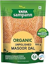 Tata Sampann Organic Masoor Dal, 500g
