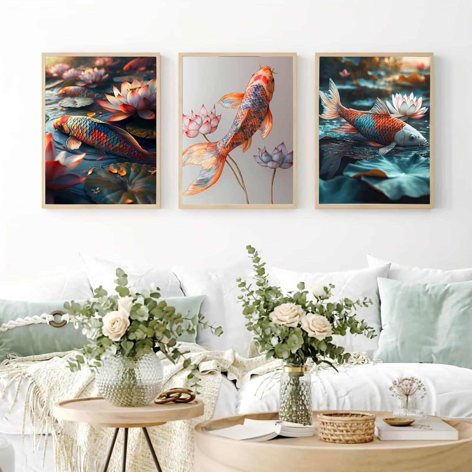 Cnyaunfi 3 Pezzi Animali Pittura Diamante Fai-Da-Te 5D Blu Diamond Painting Kit Completo per Hobby Creativi Adulti, Pittura Diamante Artigianale Per La Decorazione Della Parete Di Casa 60x80cm YF-3474