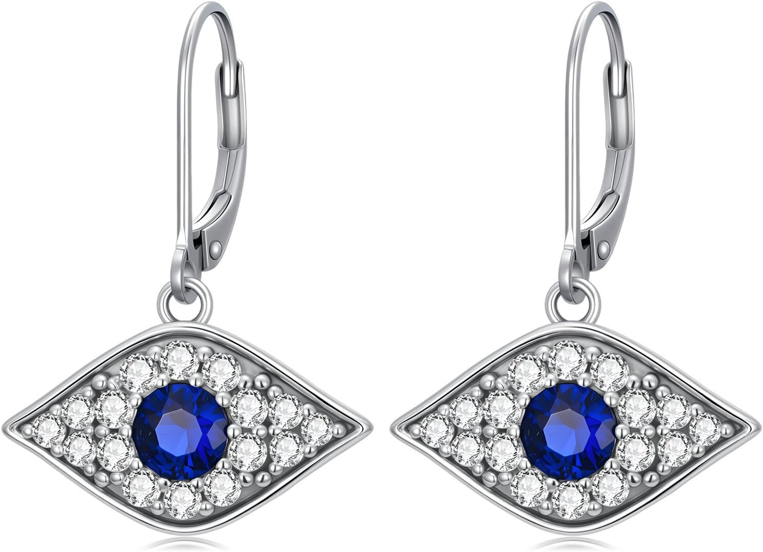 PEIMKO Evil Eye Stud Hoop Earrings for Women, 925 Sterling Silver Greek Ankh Cross Eyes of Horus/Blue Evil Eyes Spiritual Protection Jewelry for Women Birthday Gifts