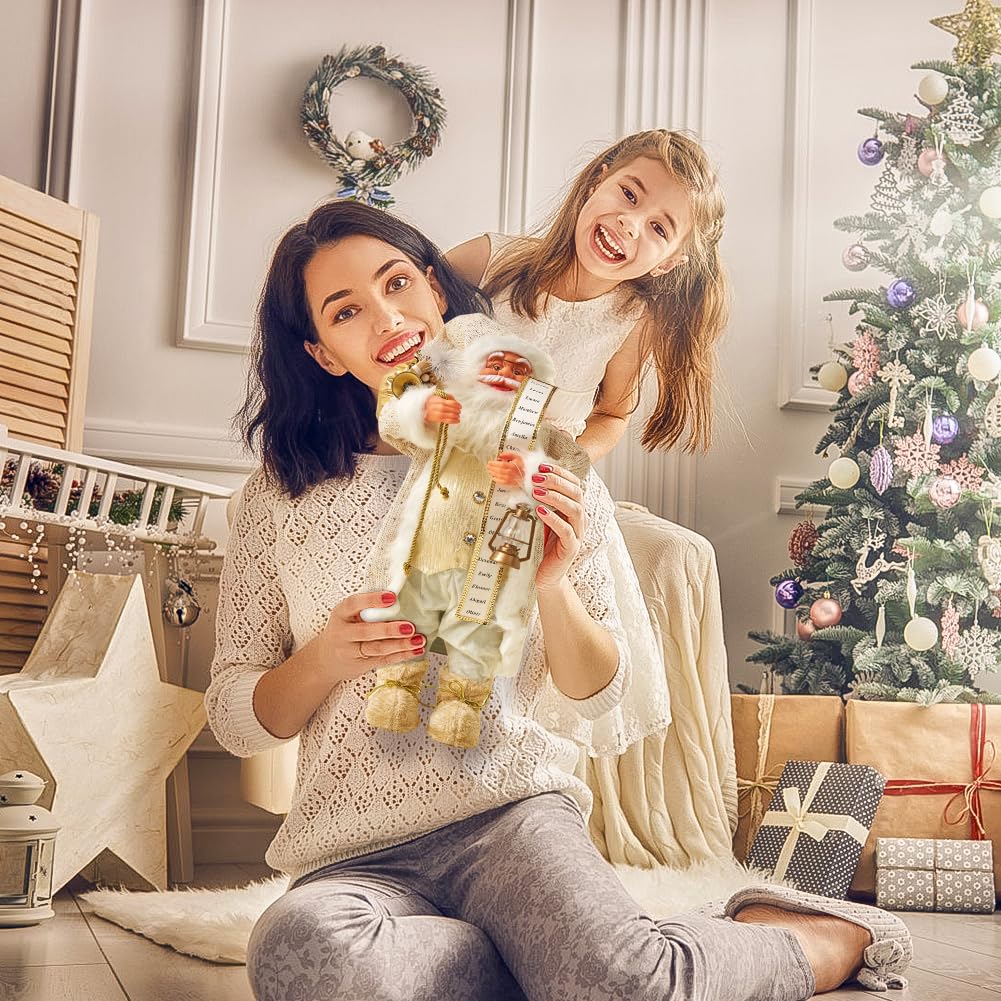 Katutude Statuina di Babbo Natale statuina di Babbo Natale in Piedi da 30 cm con Borsa Regalo Statua di Babbo Natale Decorazioni Tradizionali per la tavola di Natale Regalo di Natale per Bambini