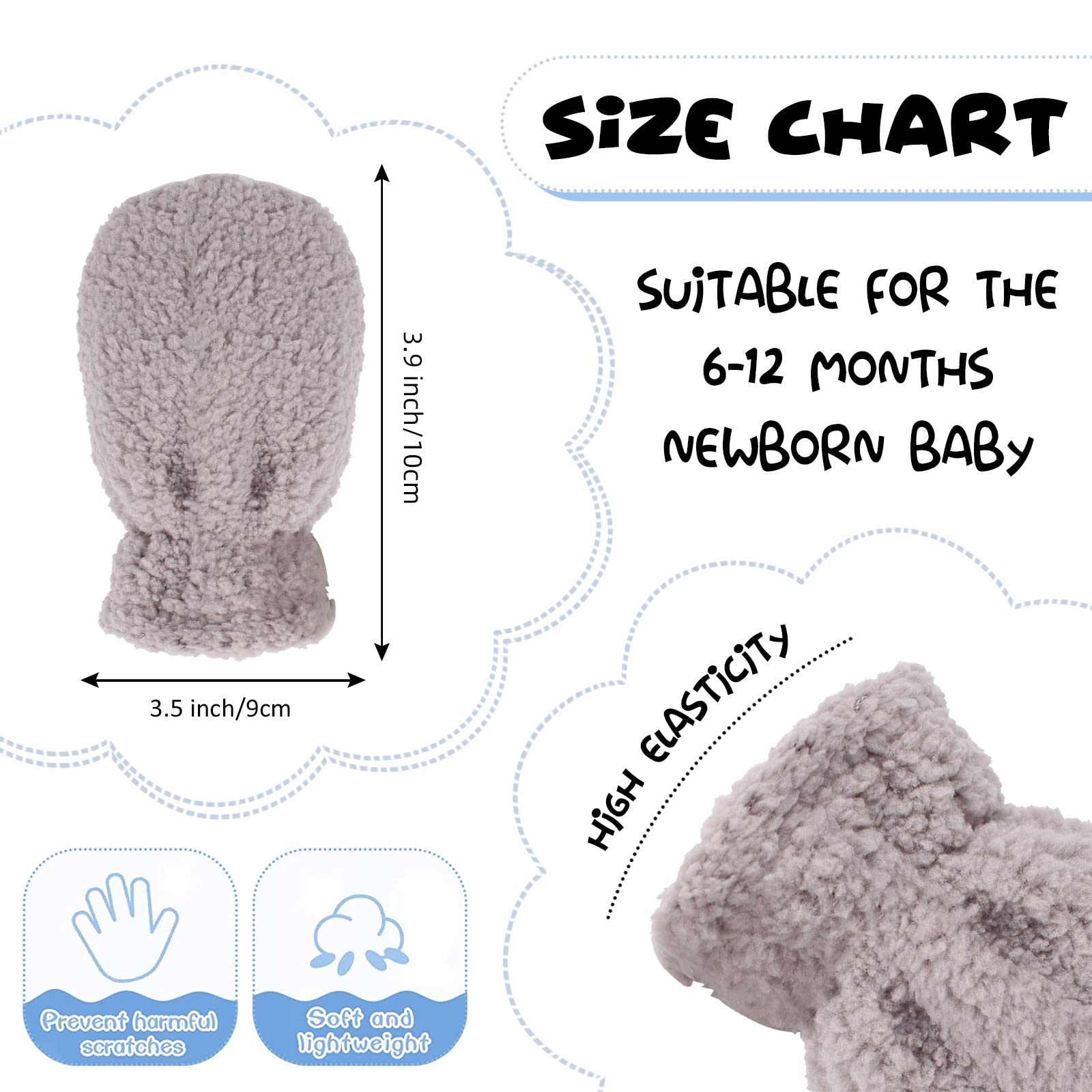 Fleece-Handschuhe, warm, doppellagig, für Jungen, Kleinkinder, Mädchen, kratzfest, Fäustlinge